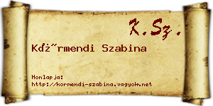 Körmendi Szabina névjegykártya