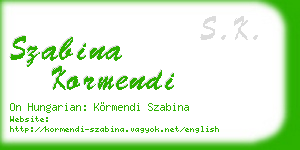 szabina kormendi business card