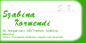 szabina kormendi business card